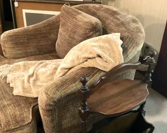 Fireside chair; magazine rack/table