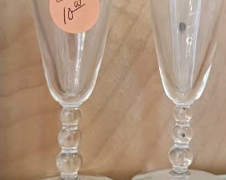 Pair of Candlewick stemmed glasses