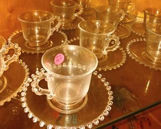 Candlewick coffee cups with saucers