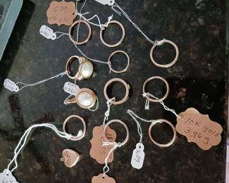 All of these rings are real gold! Various sizes, weights and styles