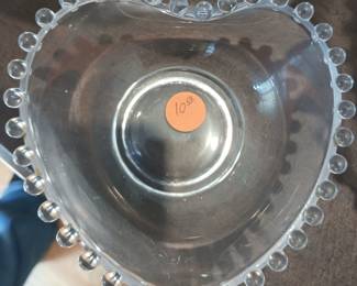 Candlewick heart shaped dish