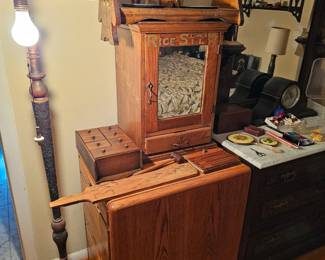 Rice' Sewing Silk Store Display / Misc. Antique Furnitures