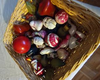 Vintage Milk Glass Christmas Bulbs