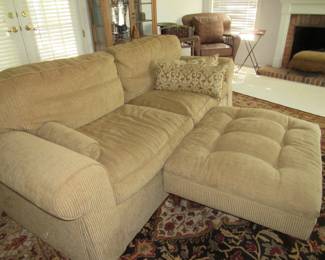 Super comfy couch with oversized ottoman