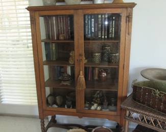 Beautiful antique oak display cabinet