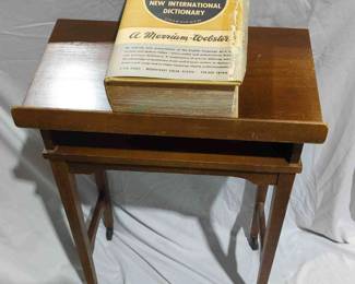 Dictionary Stand On Wheels with 1961 Websters Dictionary