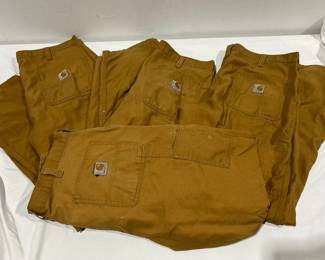 4 Pair Of Carhartt Mens Pants 34x36 Original Dungaree Fit BrowTan Carpenter Work