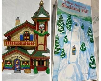 Department 56 Village Animated Sledding Hill And Spielzen Laden