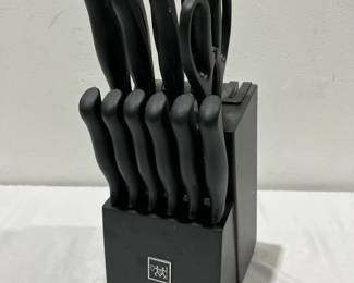 Like New Hunter Dual Kitchen Knife Set w Block Self Sharpening