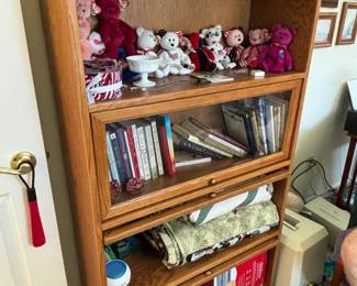 Oak barrister cabinet with glass front doors (now empty)