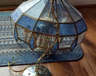 In Stained glass ceiling light fixture