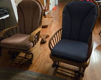 Glider rockers - one blue, one rose