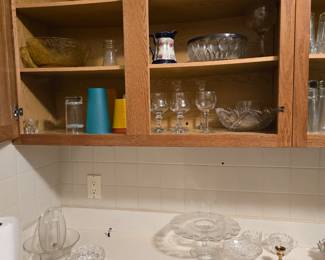 Misc drinkware and crystal serving pieces