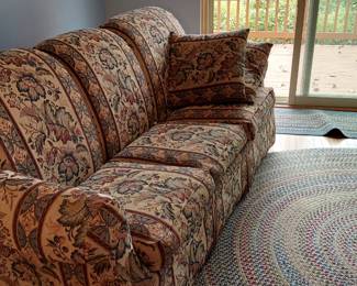 Queen sized sleeper sofa and two matching pillows