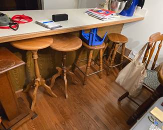 Bar stools, Oak tables/plant stands