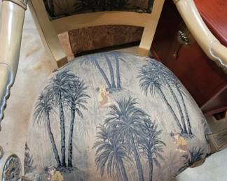 Monkey Print Chair and Ottoman