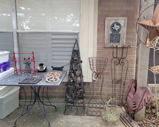 Yard decor, storage totes