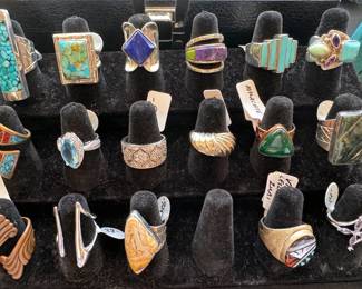 Women’s jewelry, including necklaces from White House/Black Market + sterling silver rings