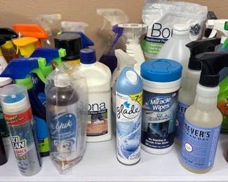 Assorted cleaning products