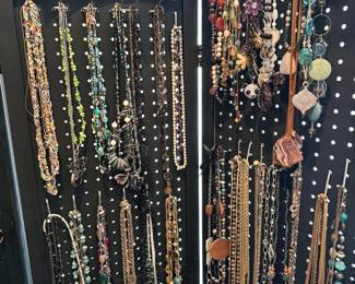 Women’s jewelry, including necklaces from White House/Black Market + sterling silver rings