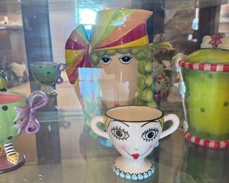 Collectible ceramics from Babs: teapot, mugs, pitcher