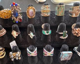 Women’s jewelry, including necklaces from White House/Black Market + sterling silver rings