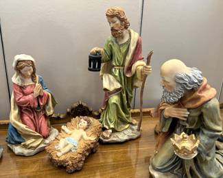 Nativities!  This one is large, sitting on the buffet