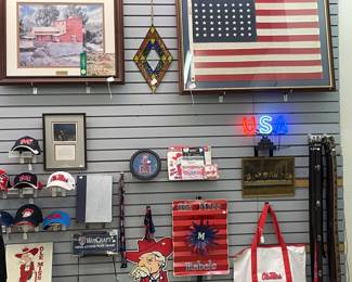 Framed Jake Wells - Old Appleton - vintage USA 48 star flag. 