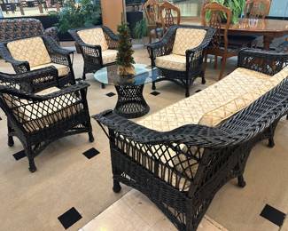 Black Wicker Set