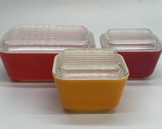 Vtg Pyrex Glass Refrigerator Food Storage Dishes