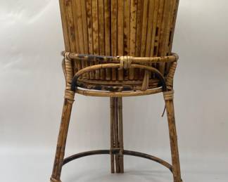 Vintage Rattan Bamboo Plant Stand 20.5in T x 11in