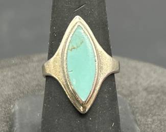 925 Silver and Turquoise Ring Size 7.5, TW 5g