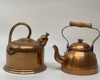 Two Vintage Copper Teapots