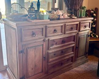 Large wood modern rustic console table