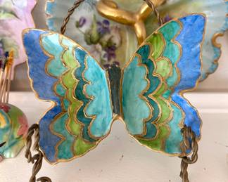 Decorative blue butterfly plate