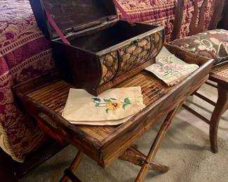 Bamboo wood folding table 