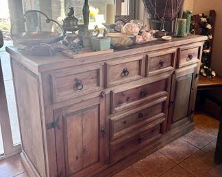 Large wood modern rustic console table