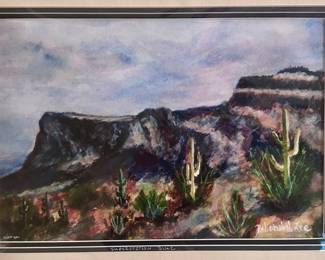 Desert mountain scenery painting
