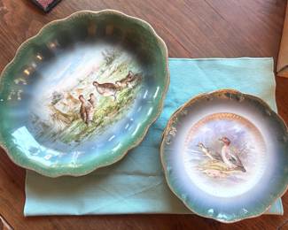 Duck and Quail vintage artistic dishes