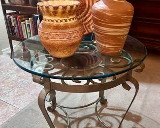 small round glass top table