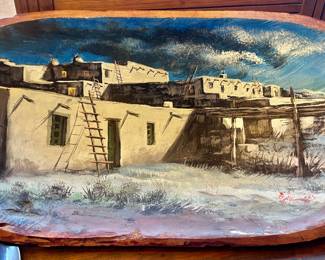 Hand painted wester architecture  