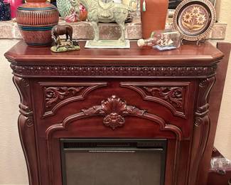 Wood remote controlled fireplace 