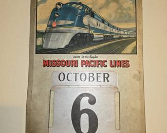 Love This. Metal Antique Calendar - Missouri Pacific Lines