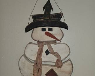 Wooden Wall Snowman