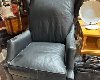 Stickley leather armchair with ottoman