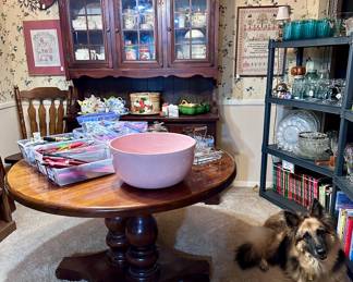 HUGE Bauer Pink Bowl - Table with 6 Chairs