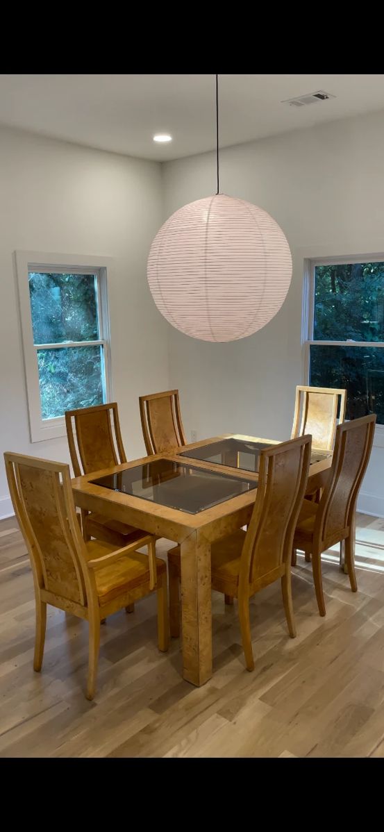 Vintage MCM Thomasville Burl Wood Dinning Room Table & Chairs Set For 6 / 2 Leaves ($895)