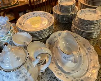 Johann Haviland full service for 8 minus 1 salad plate plus teapot, gravy boat, and platter 