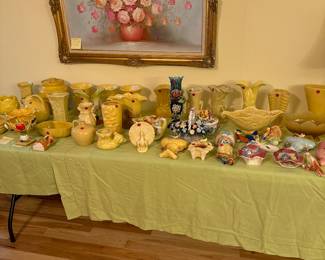 Pottery by Hull, McCoy, Roseville and Majolica