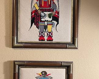 Framed Native American Beaded Needlepoint